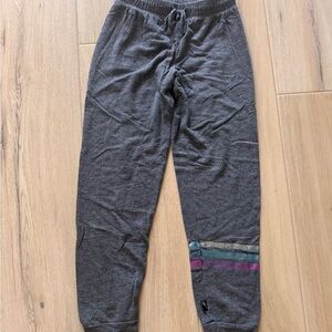 PixieLane Gray Jogger Sweatpants with Color Stripe Detail